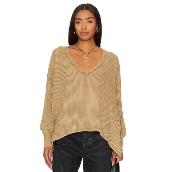 WE THE FREE PEOPLE Coraline Thermal in Olive Tapenade - Picture 4 of 8